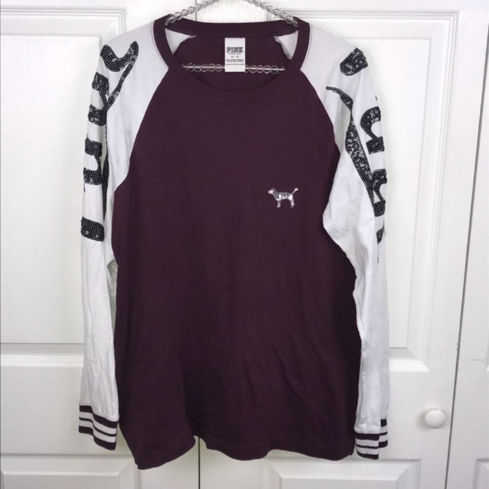 Pink Victoria’s Secret sequin long sleeve shirt